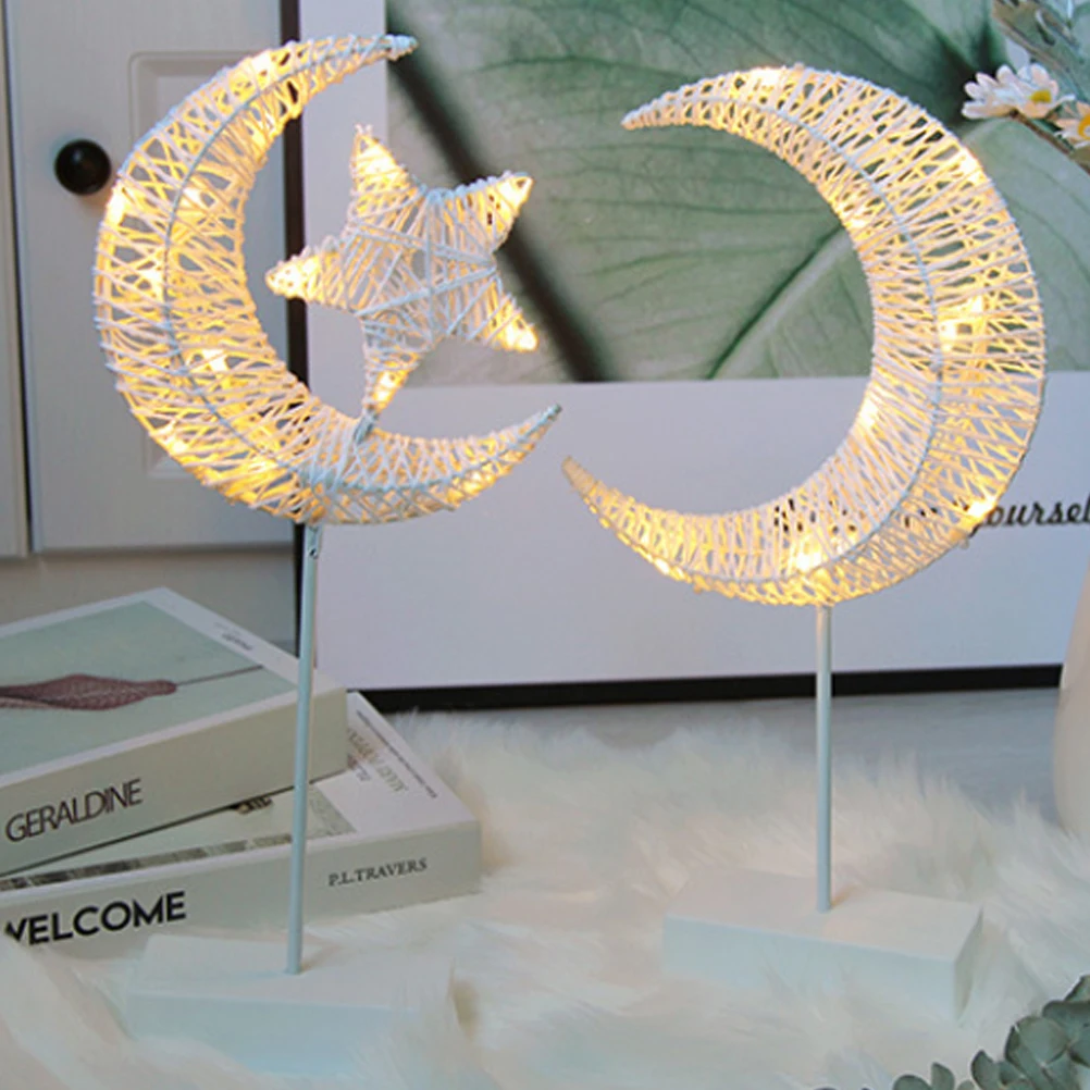 Creative Star Moon Shape LED Night Lamp Comfortable Light for Bedroom Study Decorative Bedside Table Lighting Gift Idea