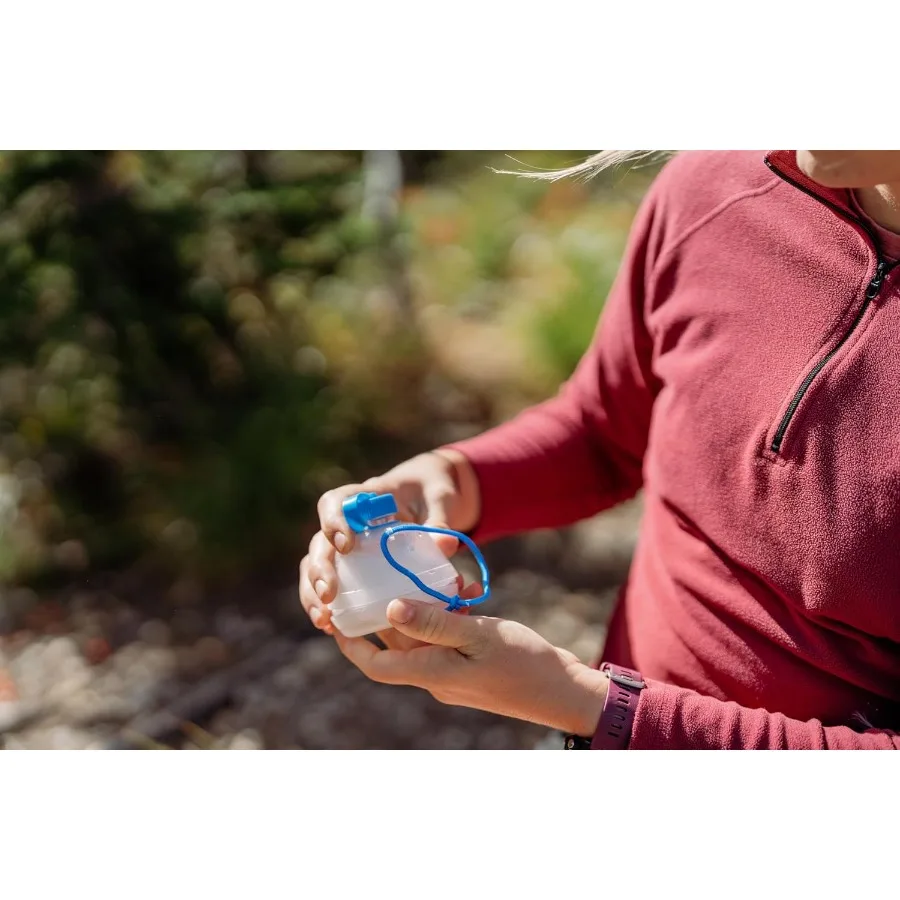 Sistema de filtragem de água para aventuras ao ar livre Nylon leve com detalhes azuis Design compacto e portátil para On-t