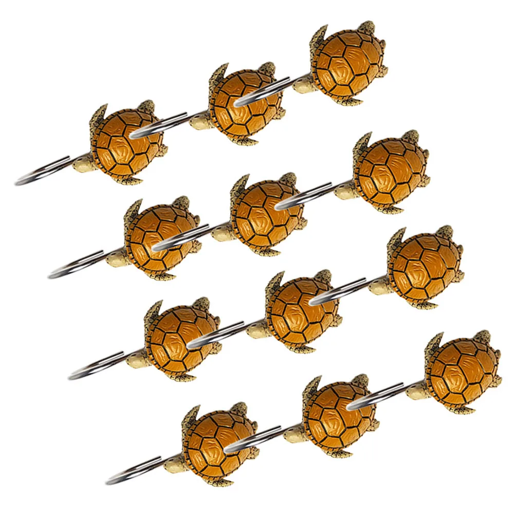 12 قطعة السنانير الإبداعية الراتنج السلاحف على شكل الثقيلة متعددة الوظائف المطبخ خزانة غرفة النوم مانع االصدأ تصميم توفير المساحة #3