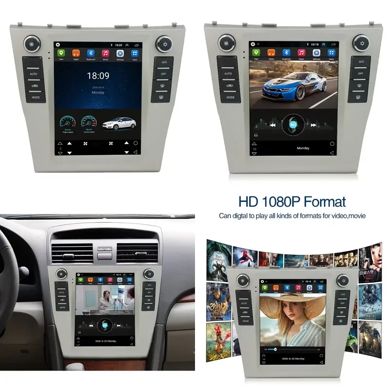 Android GPS Navigation Multimedia Car Stereo Radio DVD Player for Camry 2006-2011 Dashboard Head Unit