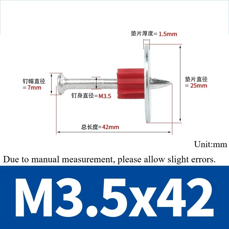 M3.5 High Strength Carbon Steel Gasket, Cement Nail, Suspended Ceiling, Concrete Gasket Nail