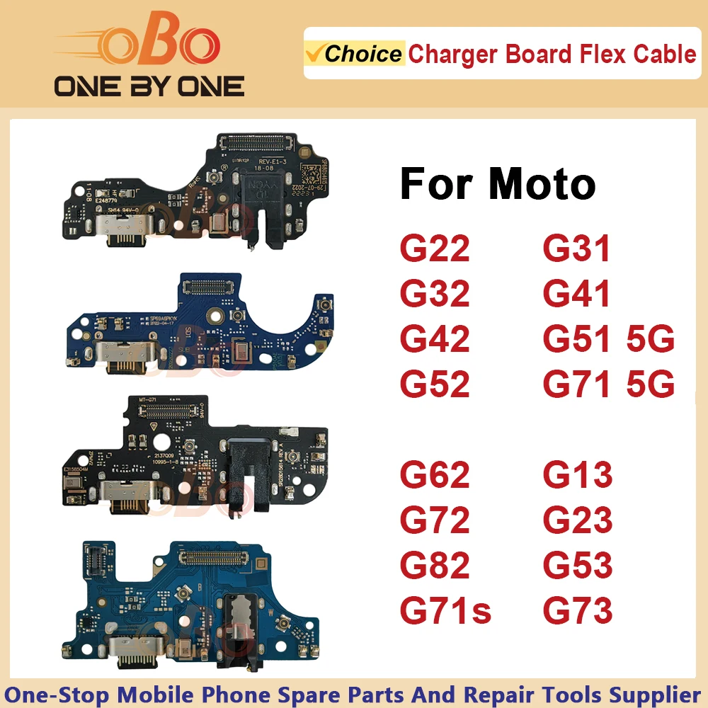 Placa de base de carga USB para Motorola Moto G22 G32 G42 G52 G72 G82 G41 G51 G71 G23 G53 conector de puerto de carga Cable flexible (1 unidad)