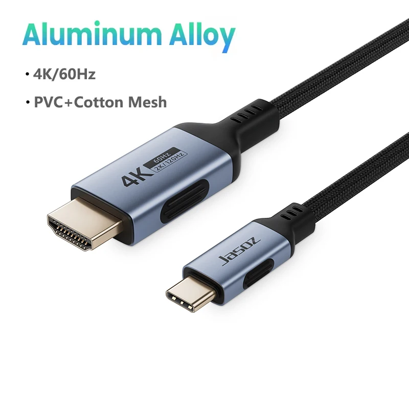 Jasoz USB C naar 4K 8K HDMI-compatibele kabel 8K@60Hz 4K@240Hz voor MacBook Pro iMac iPad Pro voor Samsung Galaxy USB C naar HDMI 2.1