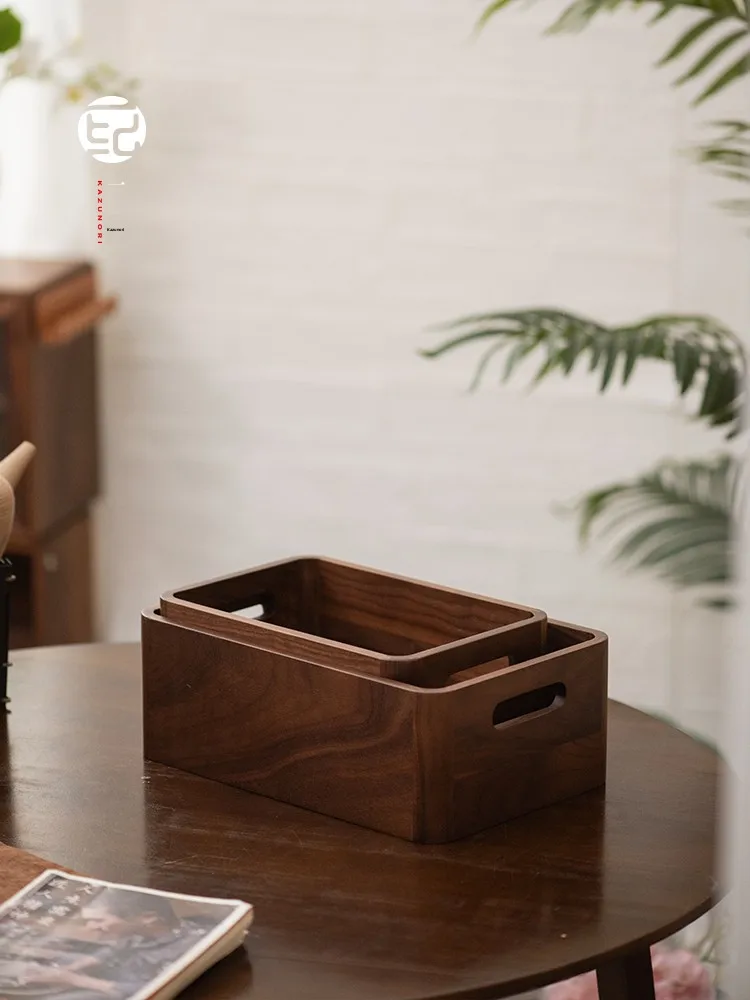 

Wooden Kitchen Tabletop Storage Box Crop Dusting Bottle Jar Organizer High-End Sensation Wood Miscellaneous Item Organizer