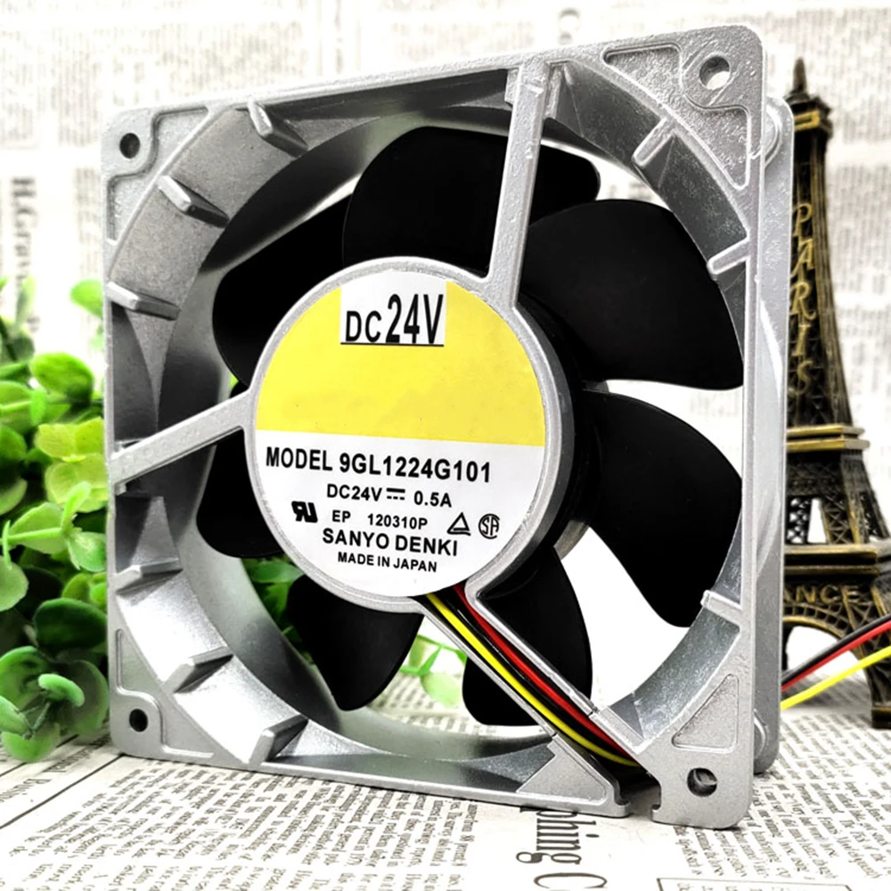 Cooling Fan 9GL1224G101 DC 24V 0.50A 12.0W 120×120×38mm 3-wire