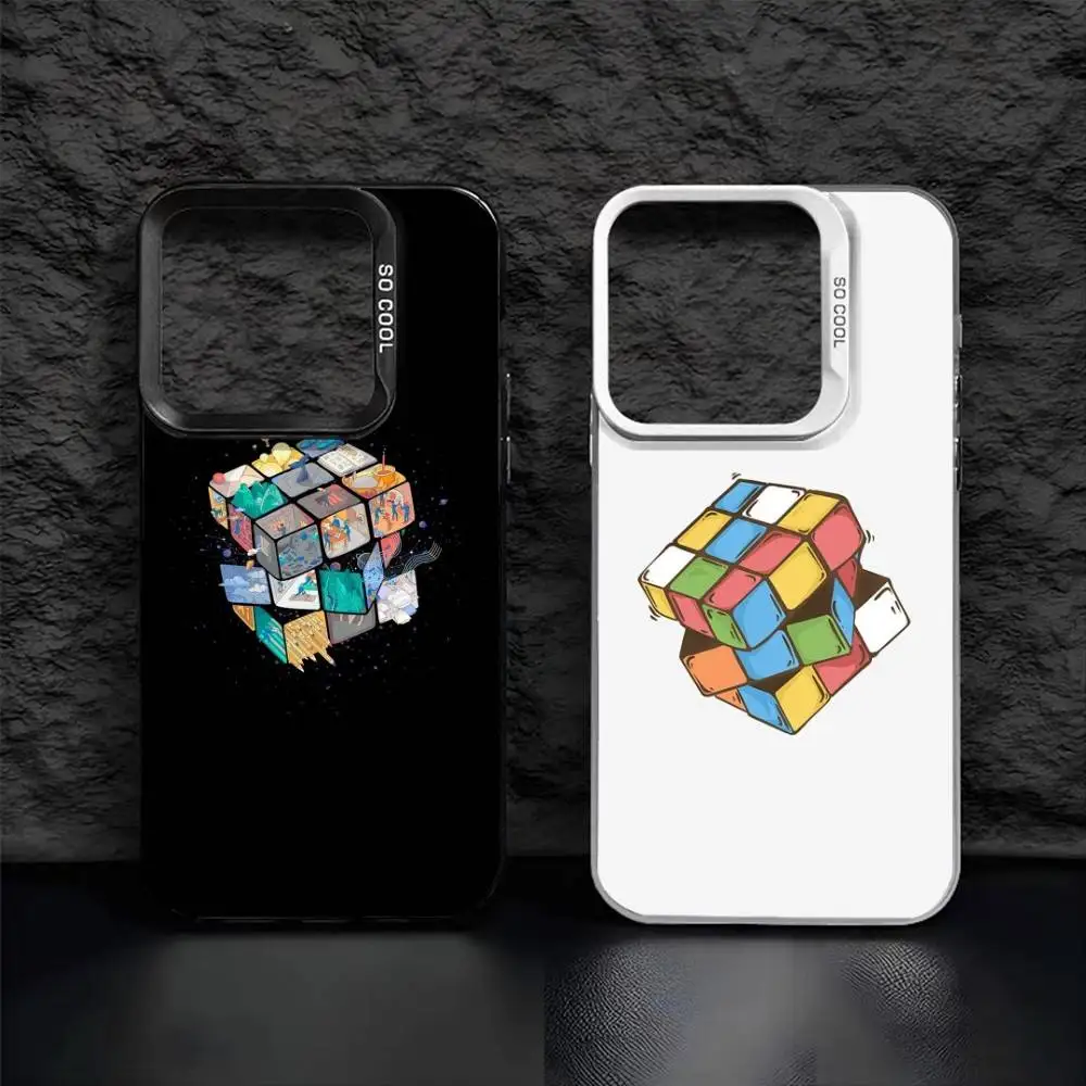 

I Love R-Rubics C-Cube Phone Case For iPhone17, 16,15,14,13,12 Pro Max Black Candy Matte Shockproof Cover