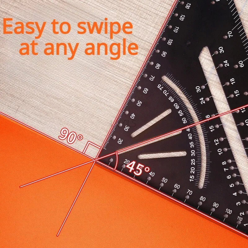 High Precision Multi Functional 90 Degree Right Angle Ruler Wood Work Tools 7 Inches Widen Aluminum Alloy Triangle Ruler Tools