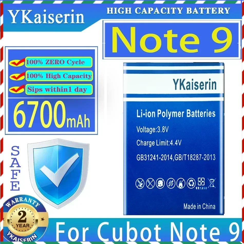 

YKaiserin 6700mAh Replacement Battery Note 9 (C11) For Cubot Note9 Mobile Phone Batteries