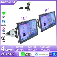 9/10 ""1Din Radio de coche Android14 reproductor de vídeo Multimedia Carplay Android piloto automático WIFI Bluetooth GPS DSP AHD navegación