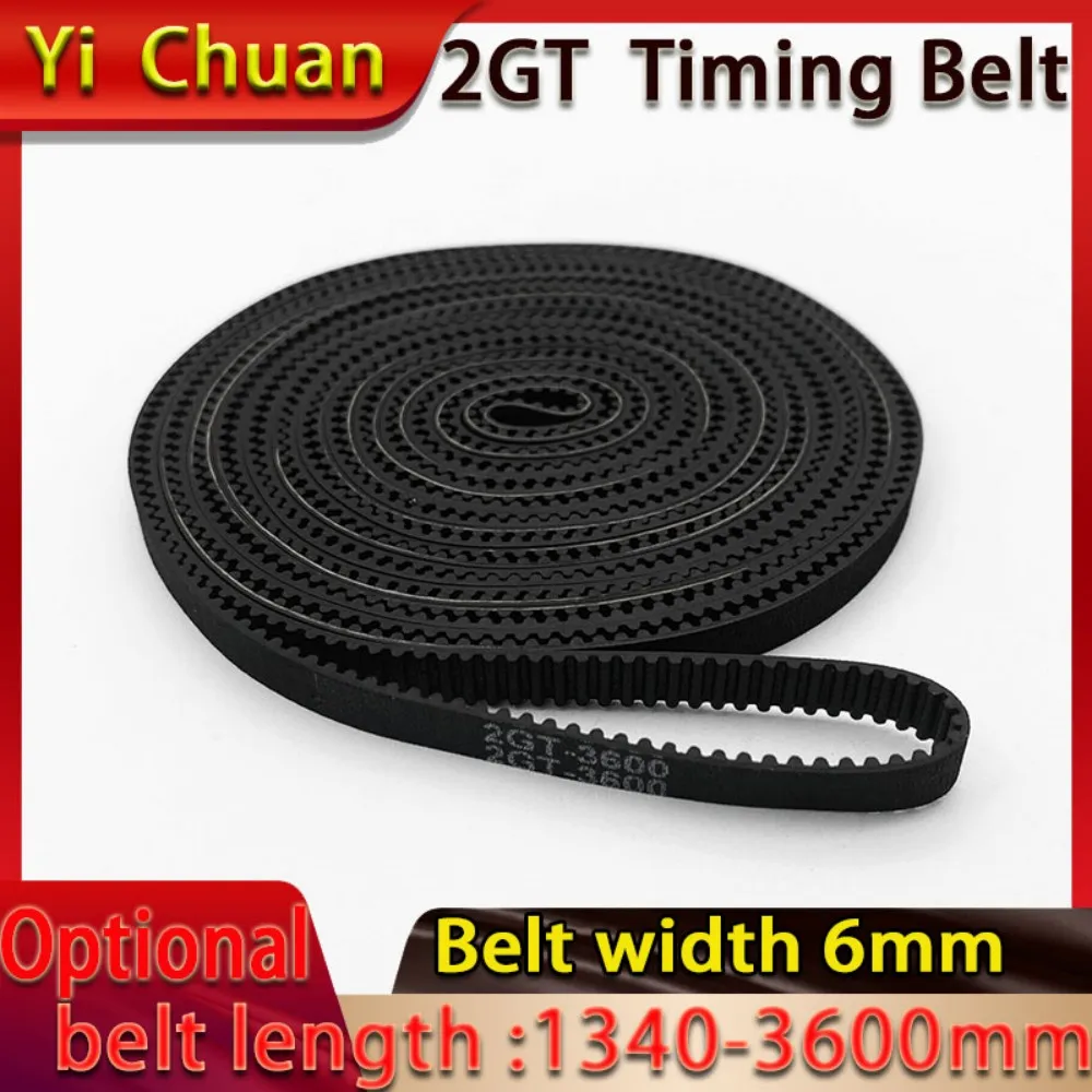 

2GT Rubber Annular Synchronous Belt Perimeter：1340-3600mm GT2 3D Printer Accessories Closed Belt Belt Width 6mm Tooth Pitch 2mm