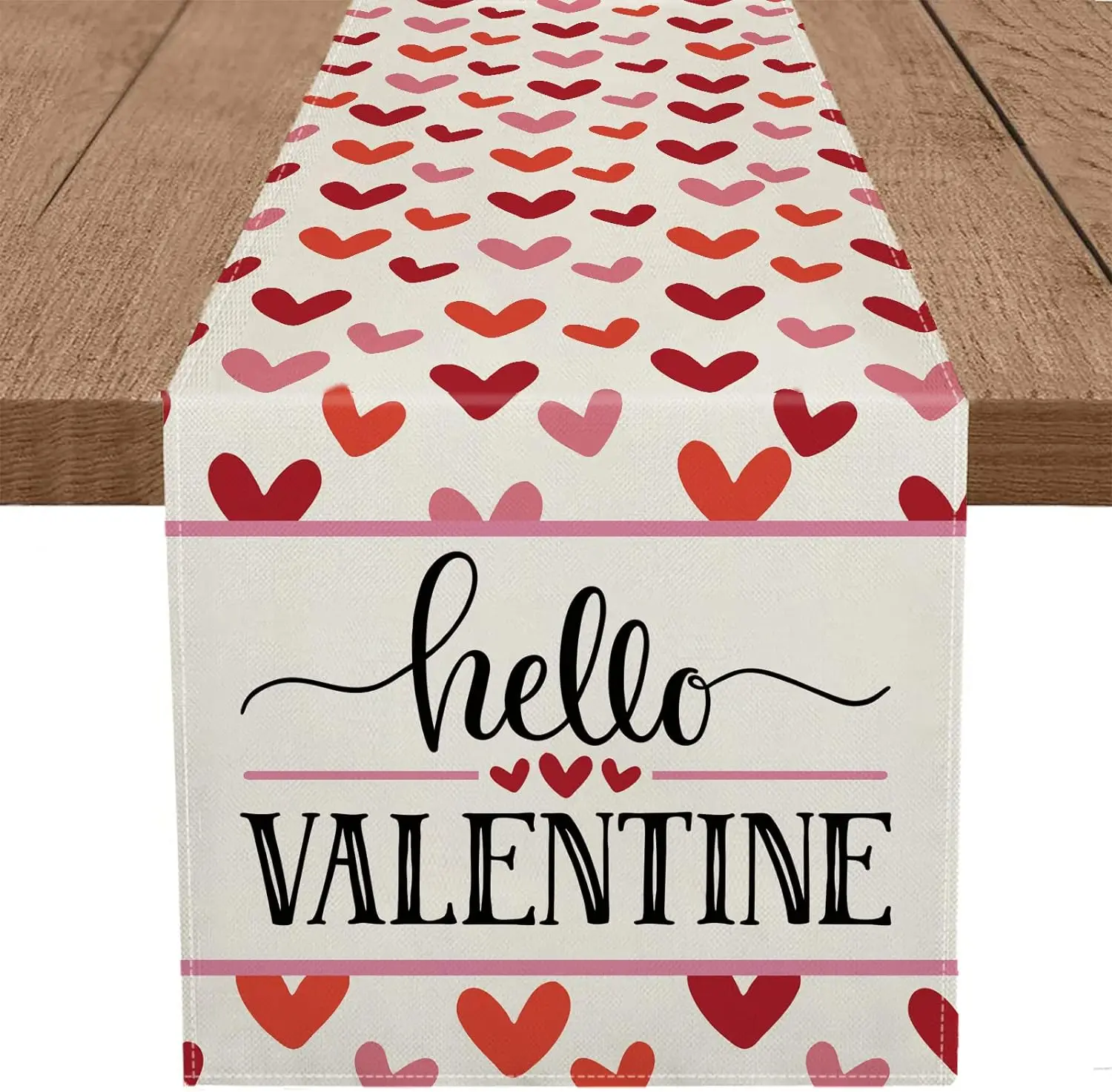 

Valentine's Day Love Heart Hello Valentine Linen Table Runners Wedding Decorations Dining Table Runners Valentine's Day Decor