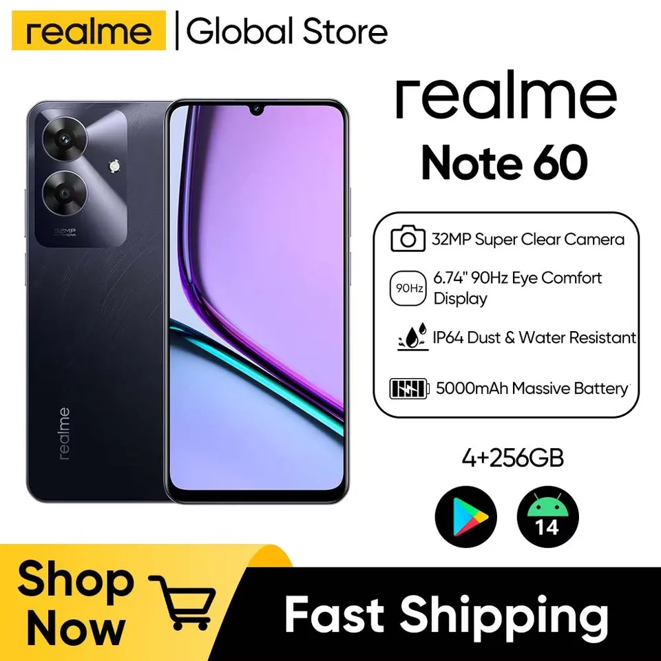 realme Note 60 6.74'' 90Hz Display 32MP Super Clear Camera 5000mAh