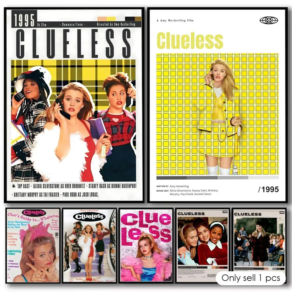 Classic Movie C_Clueless Poster Decorative Wall Art Stickers Mural Photo Print for Home Living Room Hallway Decor