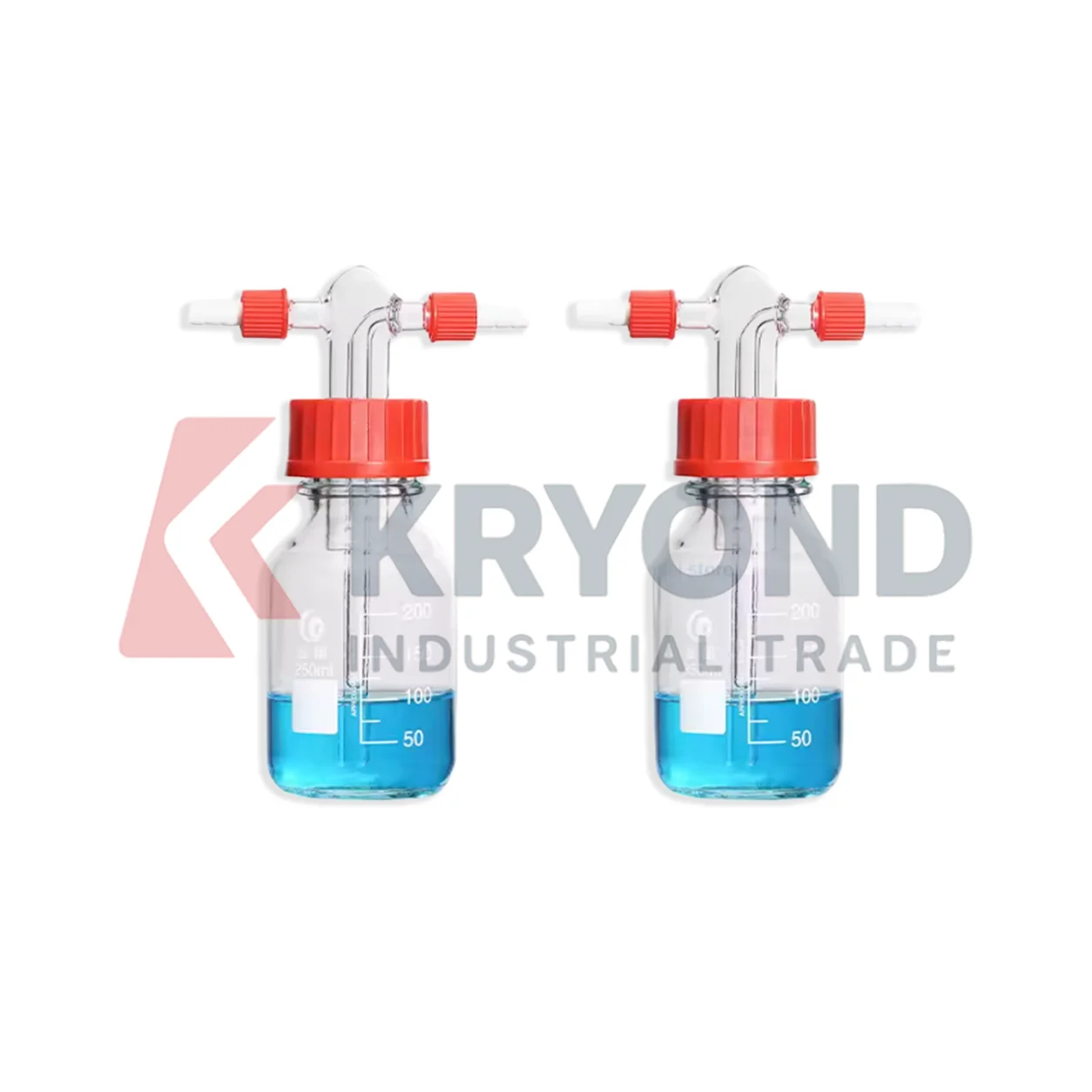 High Borosilicate Glass Gas Washing Bottle GL45 Spiral Mouth Gas Absorption Bottle Buffer Bottle 100ml 250ml Original Product