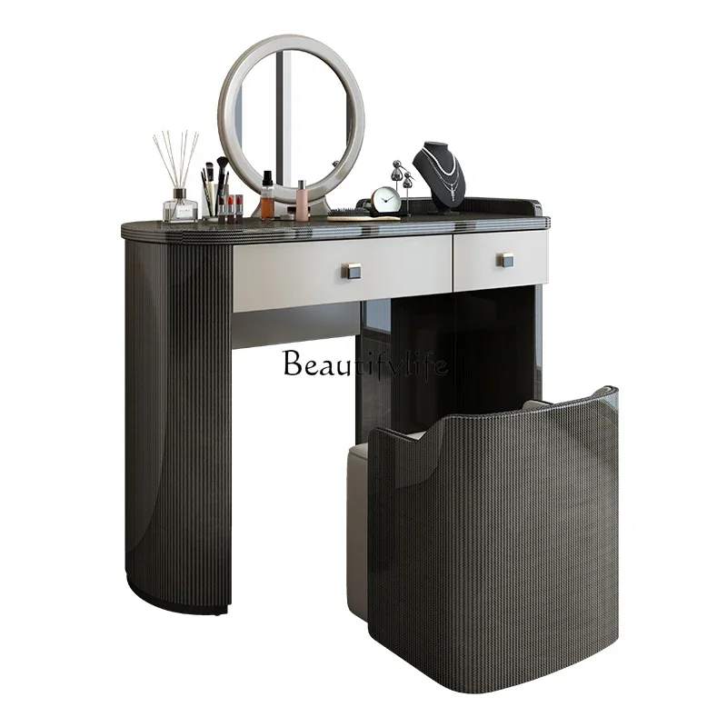 

FG44Italian-Style Light Luxury Dressing Table Modern Minimalist Master Bedroom Makeup Storage Cabinet Integrated High-End Furnit