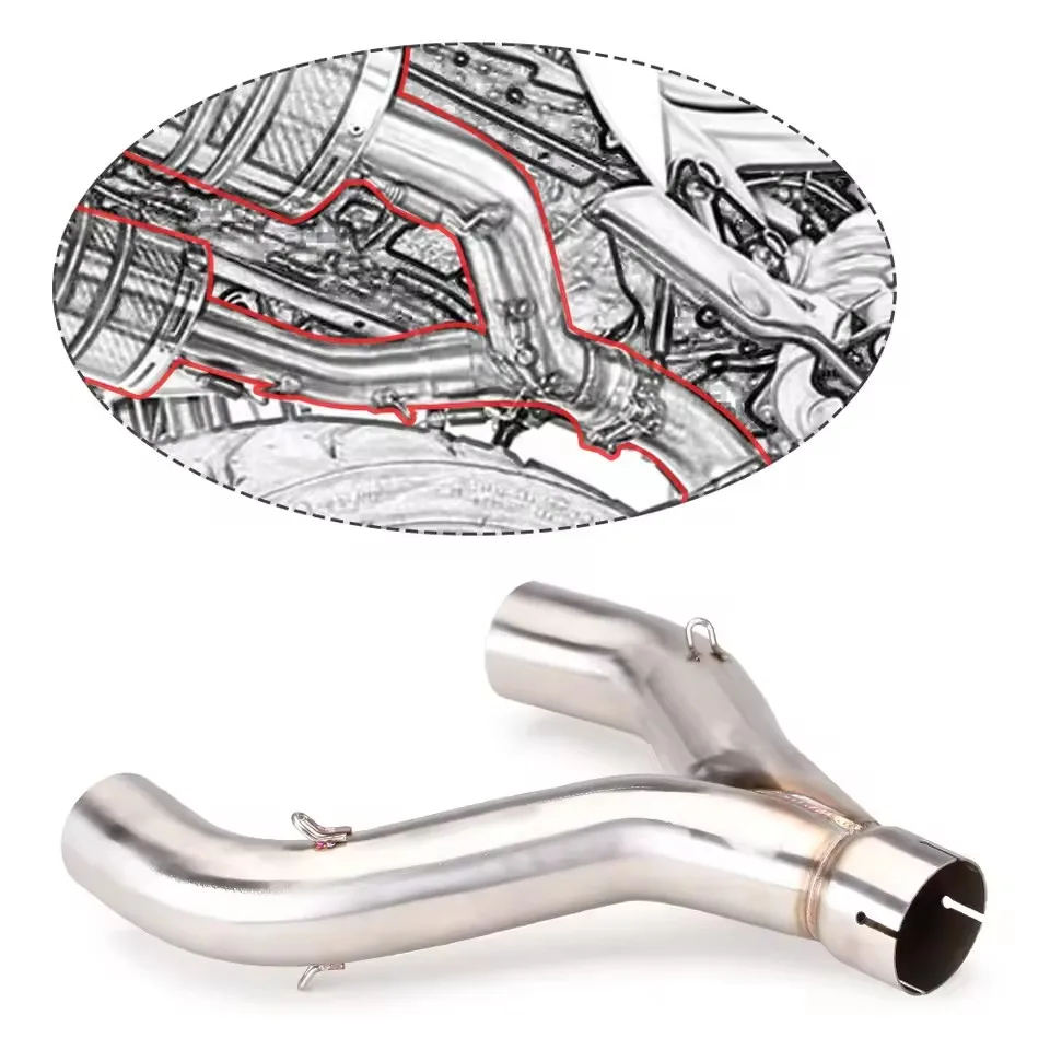 

For Aprilia Shiver 900 2017-2021 SL900 Escape Motorcycle Exhaust System Middie Link Pipe Muffler 51MM Slip-On Connecting Pipe