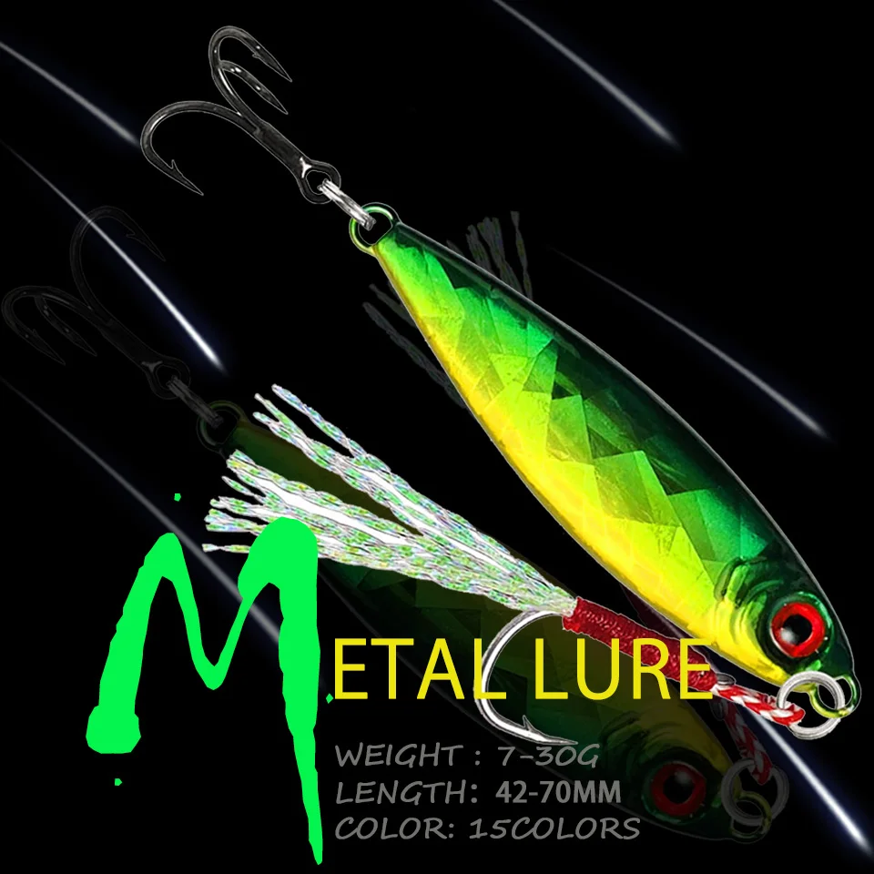 WALK FISH 7g-30g Sea Fishing Jig Metal Jigging Spoon 3D Eyes Artificial Bait Boat Fishing Jig Lures Super Hard Fishing Lure