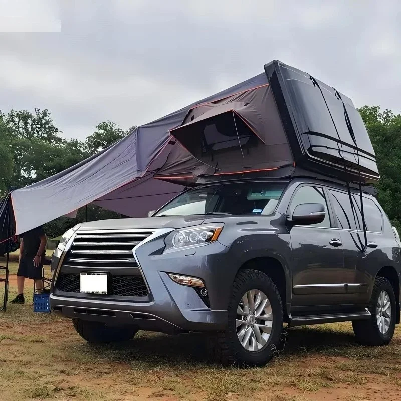 Custom 4-Person Hard Shell Aluminum Car Roof Top Tent for Travel and Camping Made for Car Rooftops
