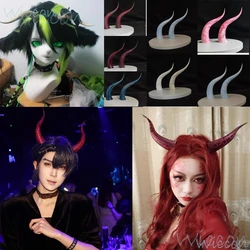 Fursuit Horn Furry Cosplay Prop Length 17CM Devil Horn Dragon Horn Gradient Lava Crack Color Customize Holloween Party Roleplay