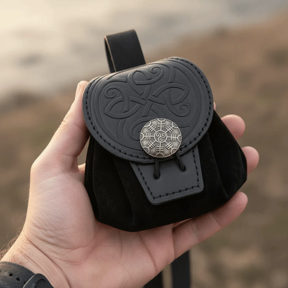 Vintage'owe nerki ze sznurkiem, steampunkowe portmonetki na monety ze sztucznej skóry, do zawieszenia, z tłoczonym wzorem, torby na pasek w stylu średniowiecznym.