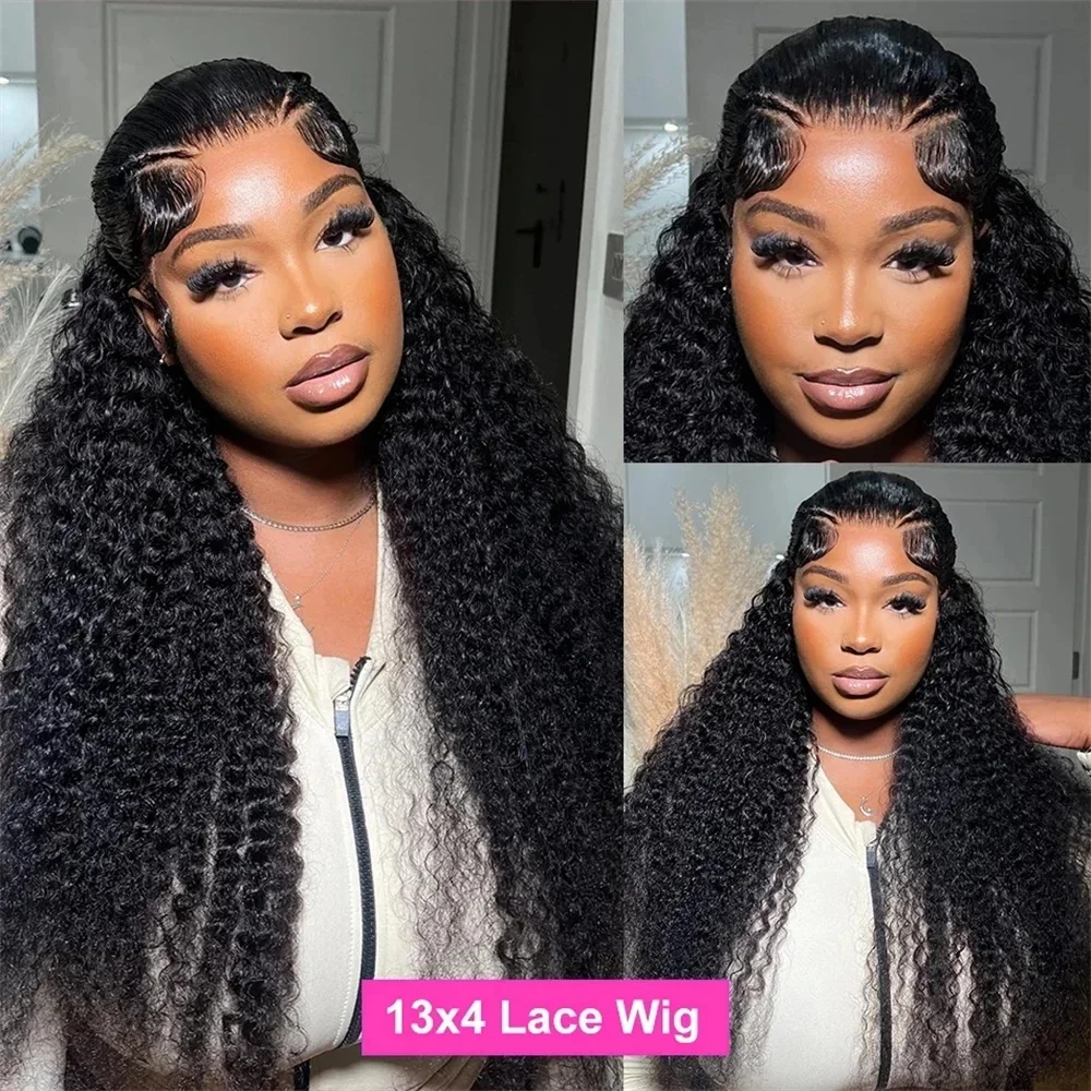 Nadine 180 Density 13x4 Deep Wave Frontal Wigs 13x6 HD Lace 36 40 Inch Water Wave Wigs Human Hair Curly Wigs For Black Women