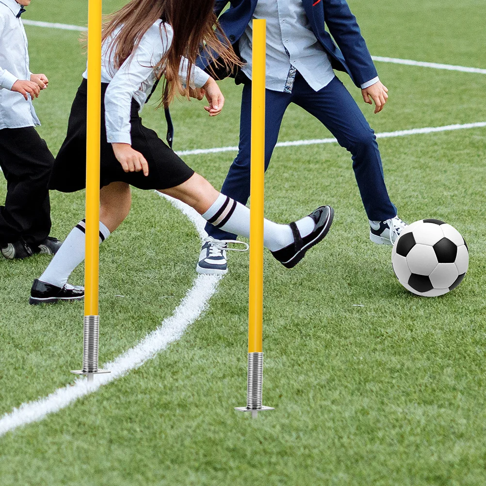 

4pcs Soccer Training Ground Spike Flagpole Spring Mount Corner Flag Holder Football Agility Equipment Detachable Durable For