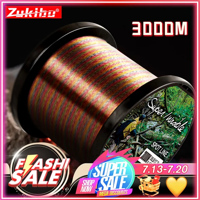 ZUKIBO 3000M żyłka wędkarska w kolorze moro 3D super niewidoczna mocna żyłka tonąca z powłoką fluorowęglową żyłka muchowa pesca