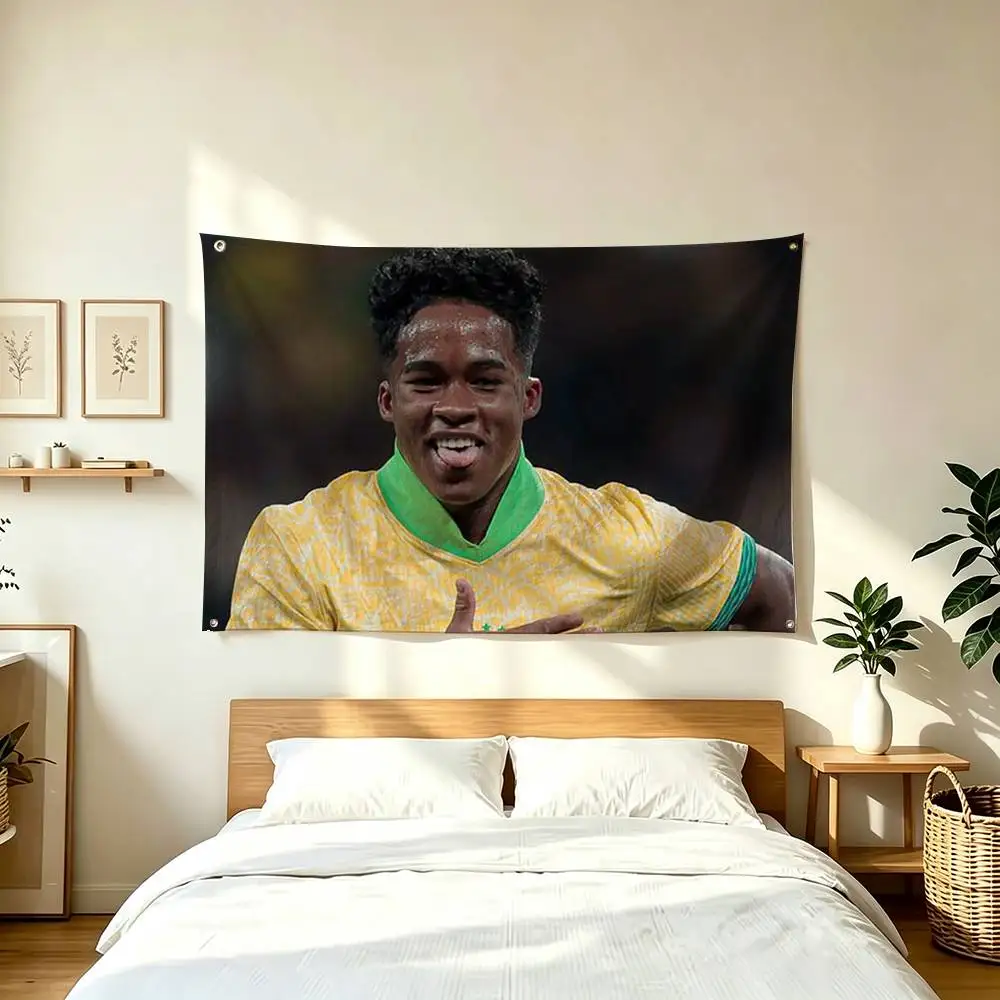 E-Endrick Felipe Brazilian Football-Star  Flags for Bedrooms Home Decor Items Outdoor Decors Garage Decoration Flaga