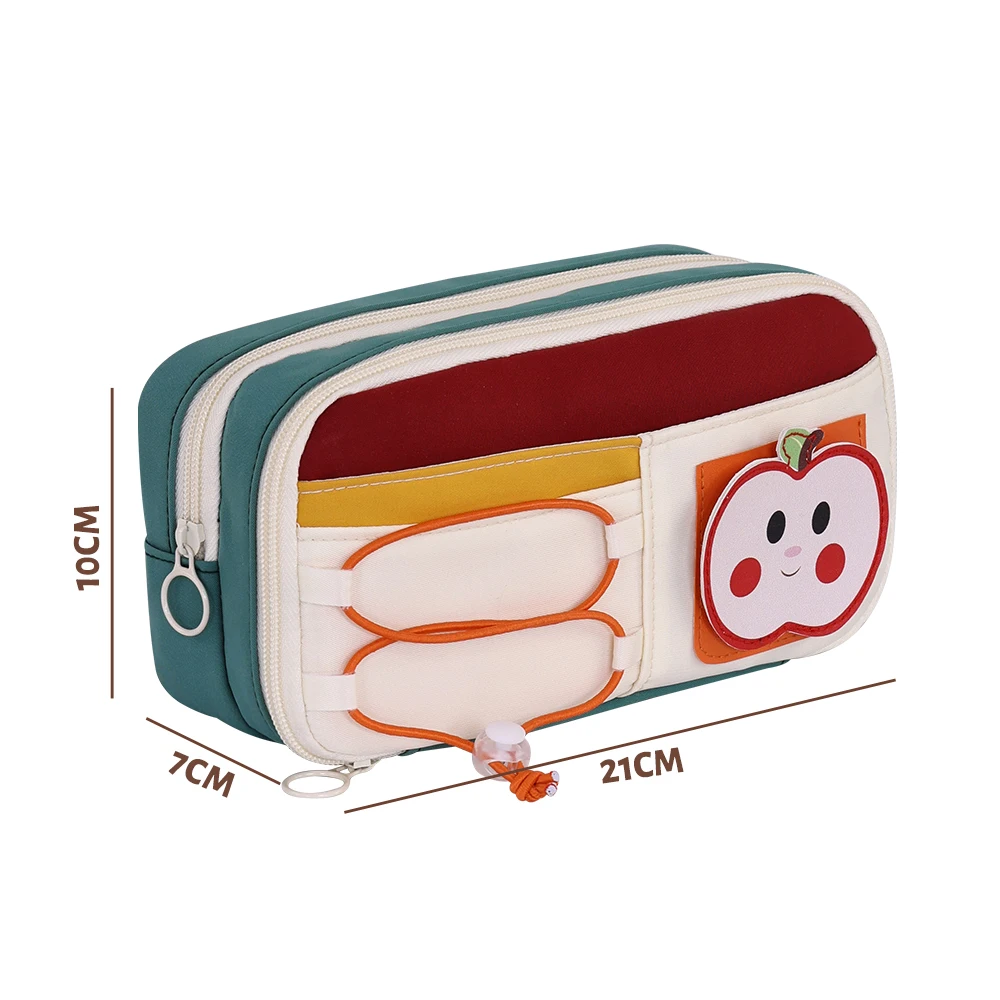 سعة كبيرة مقلمة أبل غطاء الوجه حقيبة أقلام رصاص حقيبة التخزين طالب مدرسة اللوازم المكتبية القرطاسية ماكياج الحقيبة