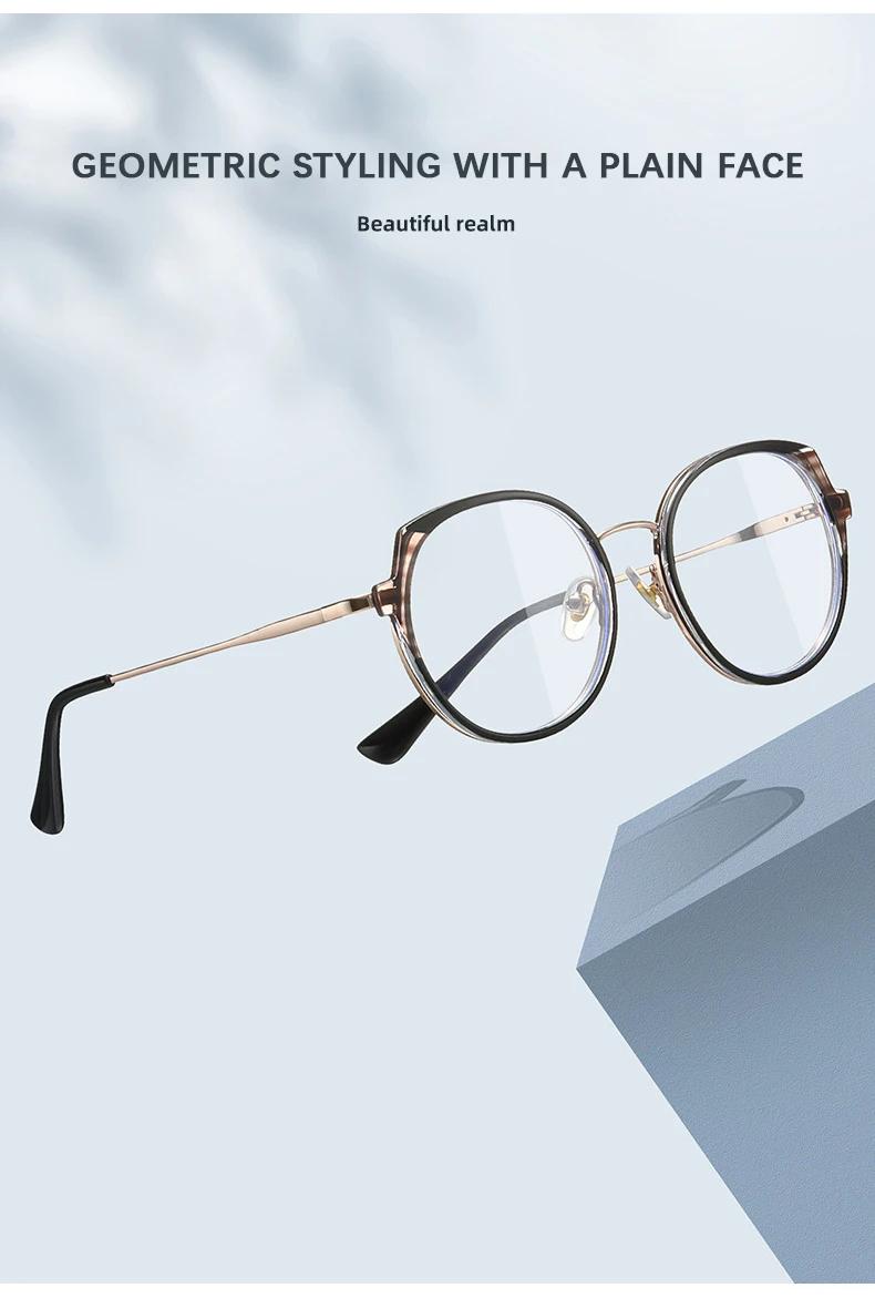 Runder Retro-Brillenrahmen für Damen, ultraleicht und bequem, Dänemark, koreanisches Design, Glasse, 2023, neu – Detail 8