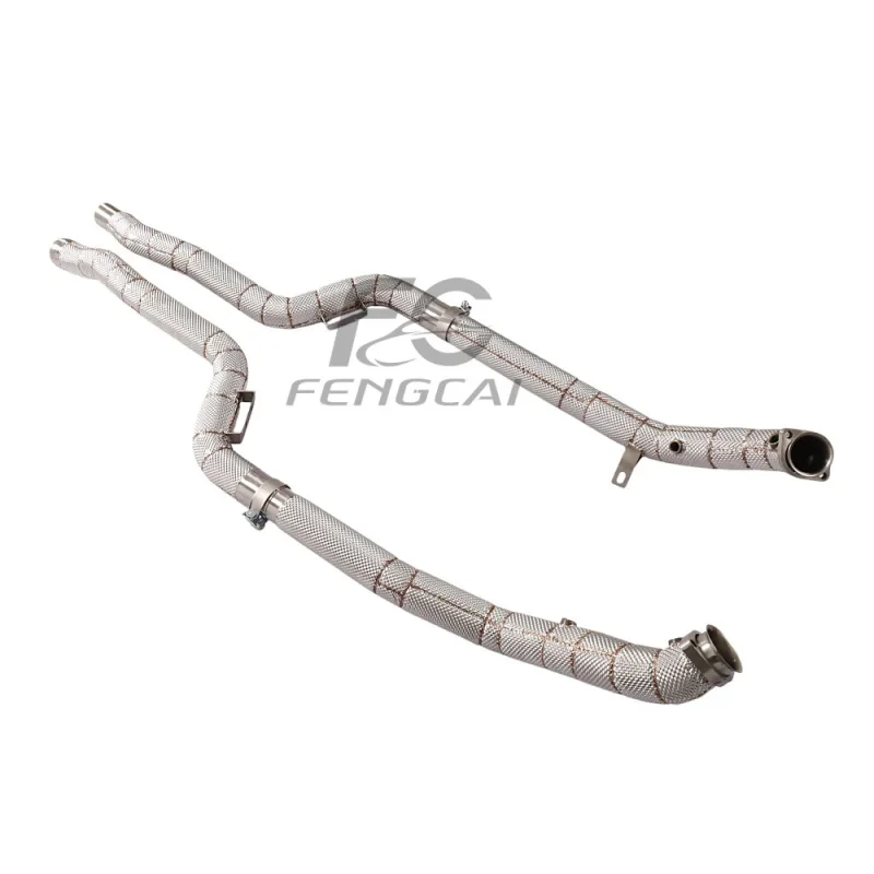 OEM/ODM Insulated Straight-through Downpipe Exhaust Head for Mercedes Benz W212 E63 AMG 5.5L SS304 Exhaust Pipes Power Upgrade