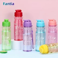 1pc 500ML Transparent Flip Top Water Bottle, Portable Water Cup With Strap For Outdoor Sports Fitness, Travel Fashion Bottle