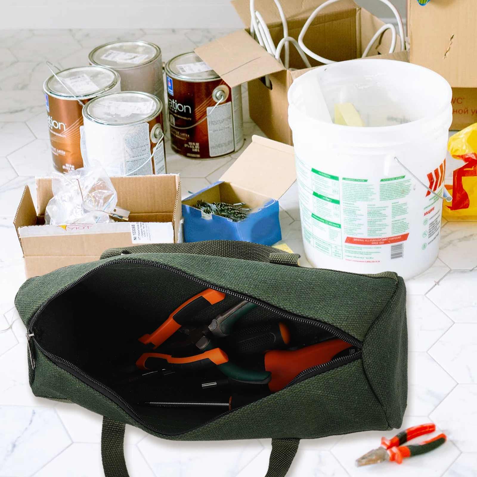 

Handbag Tool Storage Pouch Outdoor Carrier Tear Resistant Waterproof Durable Multi Function Tools Bag Small Repair Box Gardening
