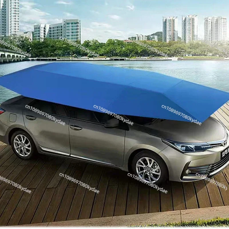 4.6/5.0M Solar Energy Fully Automatic Mobile Car Shed Sun Umbrella Protection Sunshade Folding Umbrella Cover Hail Prevention
