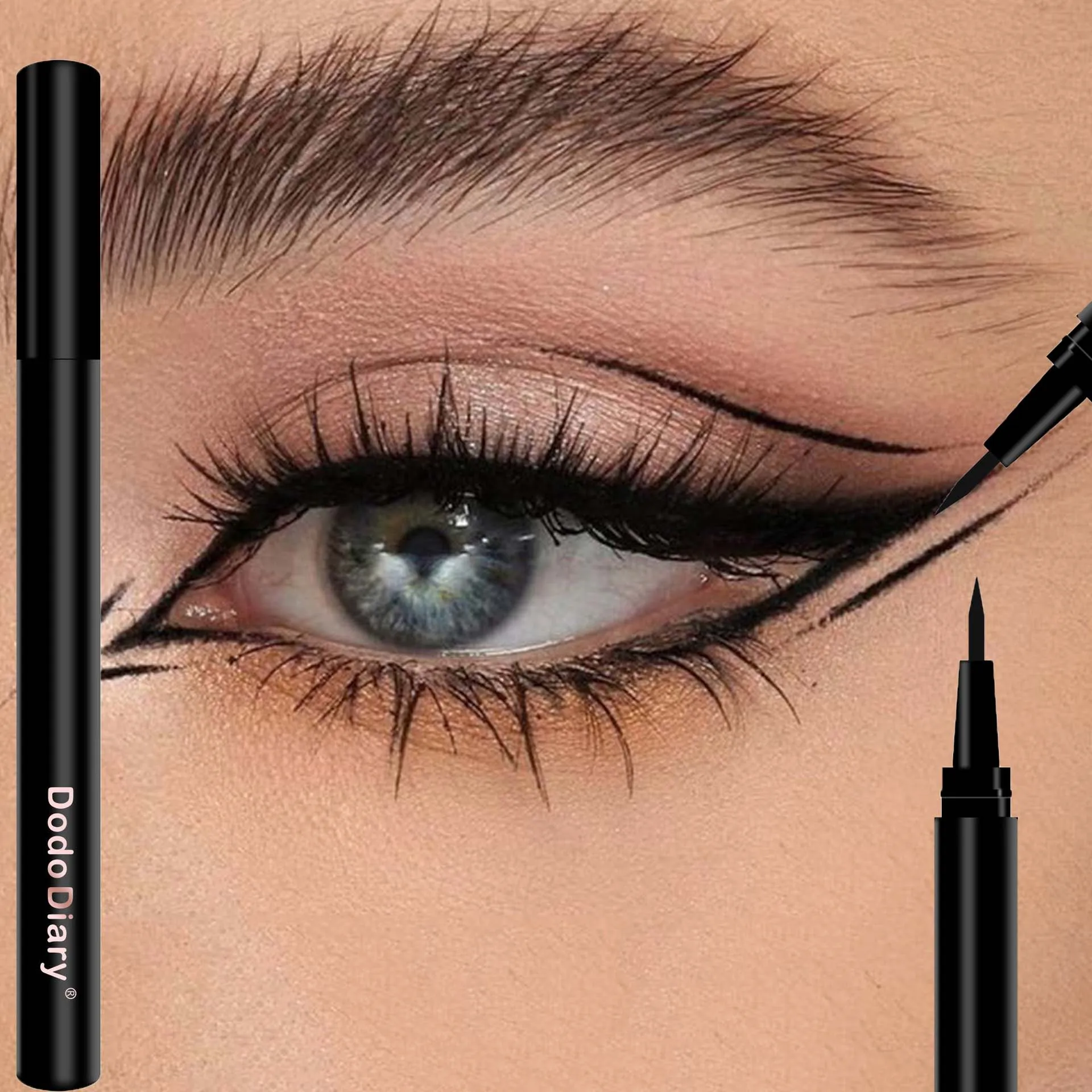 Gladde vloeistof Sneldrogende eyelinerpen Geen inklekkage Duurzaam Niet gemakkelijk uit te vegen Eyeliner Waterproof Eyeliner Vloeibaar Zacht Zwart