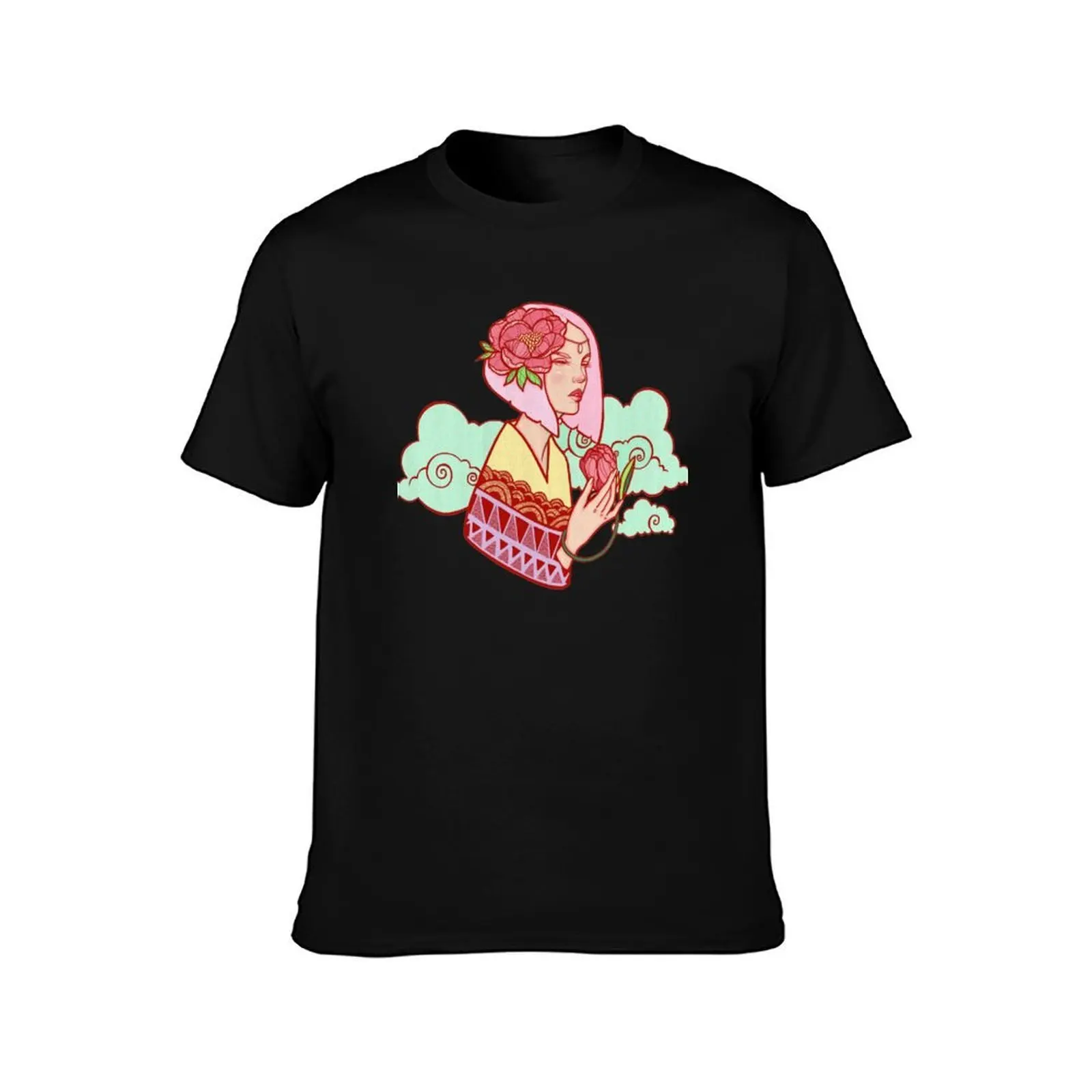 Peony T-Shirt Work Short Sleeve Cotton Top