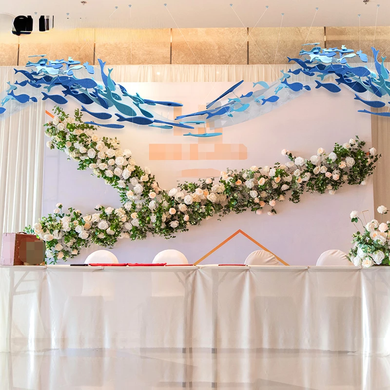 OM Original Ocean Theme Decoration Wedding Decoration Wedding Scene Shop Venue Blue Hotel Ceiling T Platform