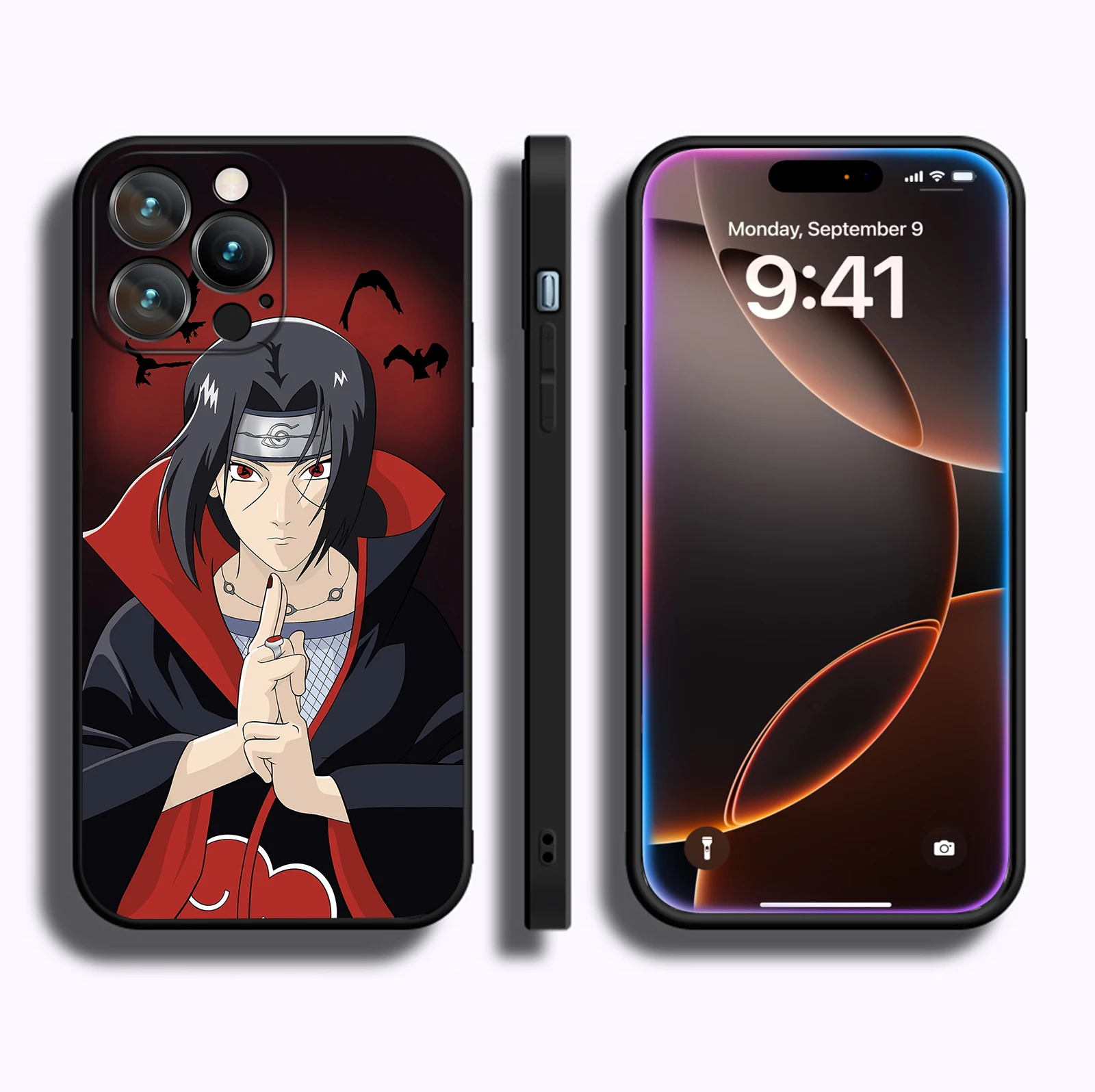 Miniso Akatsuki for iPhone 16 Pro Max Manga Case Itachi Protective Soft Silicon Cover for iPhone 16 15 14 13 12 11 Pro Max Plus