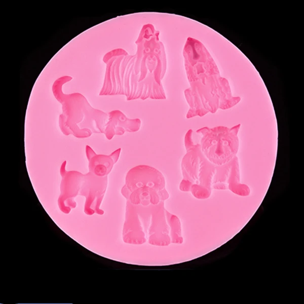 Silicone Dog Mold Sugar Craft Fondant Cake Decorating Tools Embossed Mold Decorating Mould Baking Tool D178