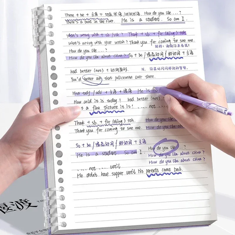 Notebook gradien warna penutup dapat diganti Halaman dalam Notebook kantor Coil Notebook Homework Book A4/B5 dilepas