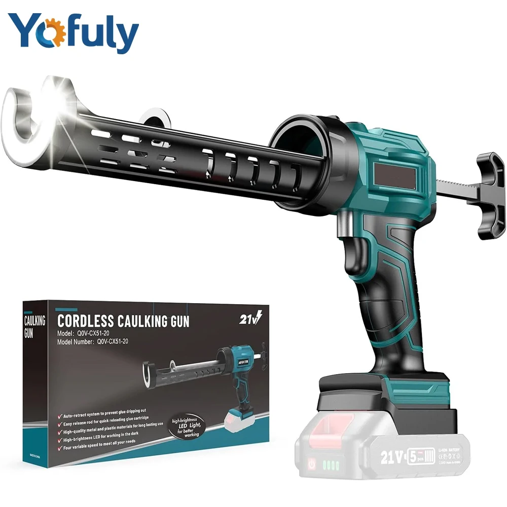 Pistola per calafataggio elettrica per pistola in silicone a batteria Makita 18V con strumento sigillante sigillante a luce LED per riempimento, sigillatura