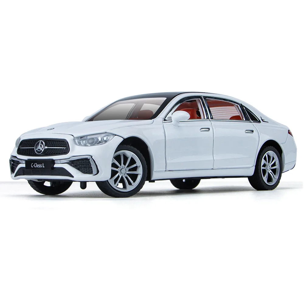 Coche de aleación Clase C BENS C260, escala 1:24, fundido a presión y vehículos de juguete, modelo de coche, sonido y luz, coche extraíble, juguetes, regalos