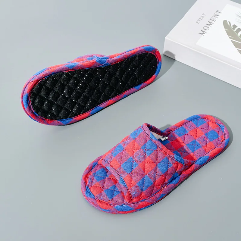 Fashion Men Slippers Lightweight Home Shoes Antislip Soft Fabric Slippers Indoor Home Slippers