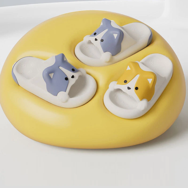 Women's Cartoon Dog Pattern Slip-resistant EVA Bathroom Slides, Breathable Summer Sandals_voghion.com