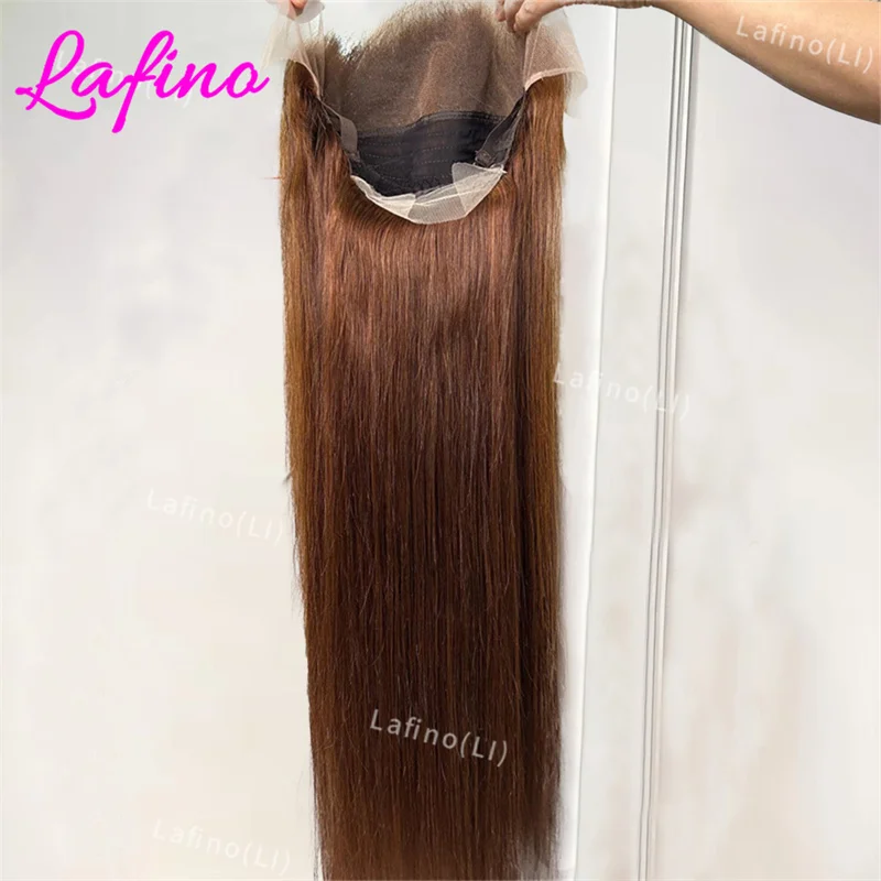 

Шоколадно-коричневый прямой парик фронта шнурка 13x6 Прозрачный парик фронтальной части шнурка Предварительно выщипанный Remy 30 дюймов 13x4 Бразильский парик человеческих волос