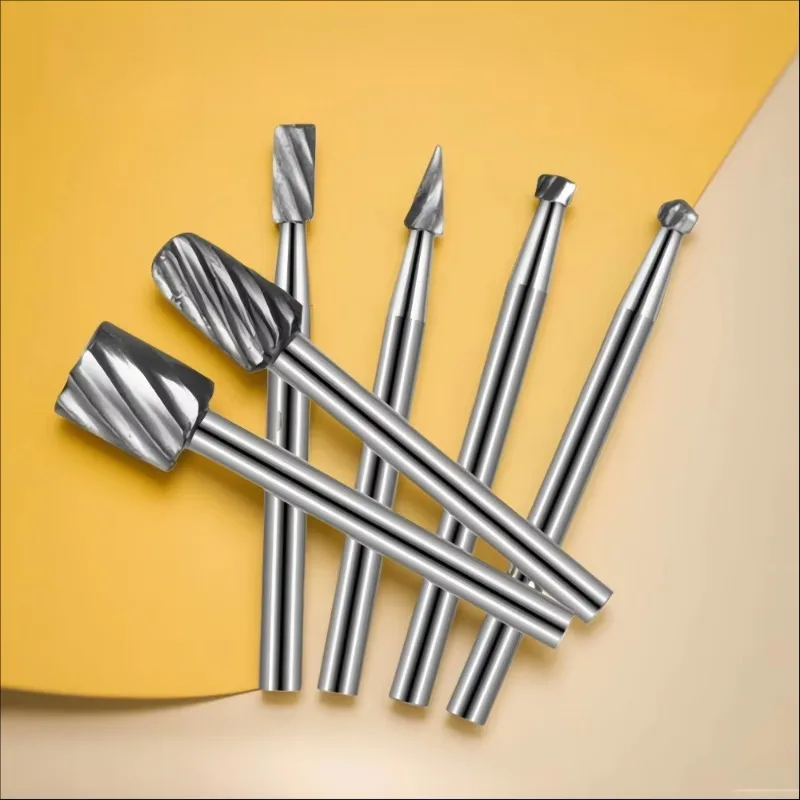 10 pieces per set 6/10Pcs High Speed Steel Rotary File Set Jewelry Carving Milling Bit Electric Grinding Tools