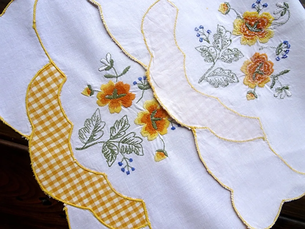 2 pçs algodão puro bordado placemat almofada decorativa vaso almofada 30x45cm