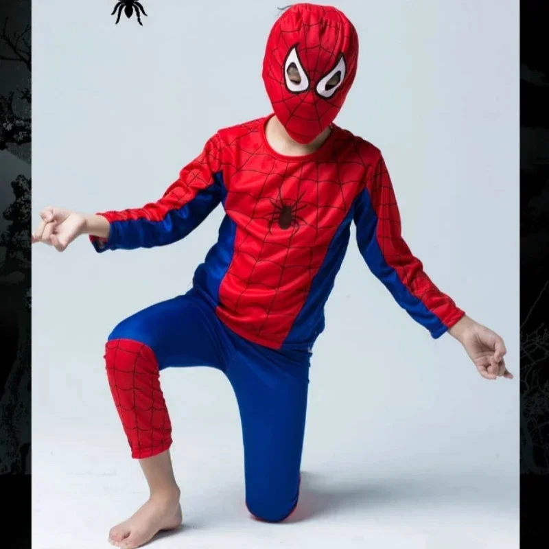 Kids Boys Children Top + Pant + Mask Clothes Set Cartoon Spiderman Print Cosplay Costume Pajama Girls Long Sleeve Baby Sleepwear