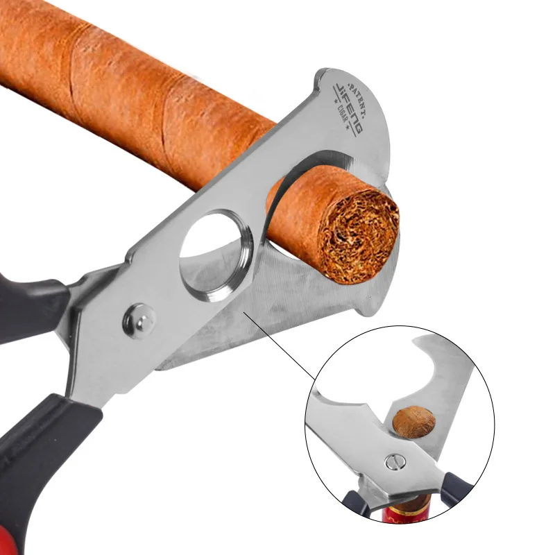 Vintage Stainless Steel Double-Blade Cigar Scissors Portable Travel Sharp Cutter Cigarette Special Tool for Cigar Accessory image 2