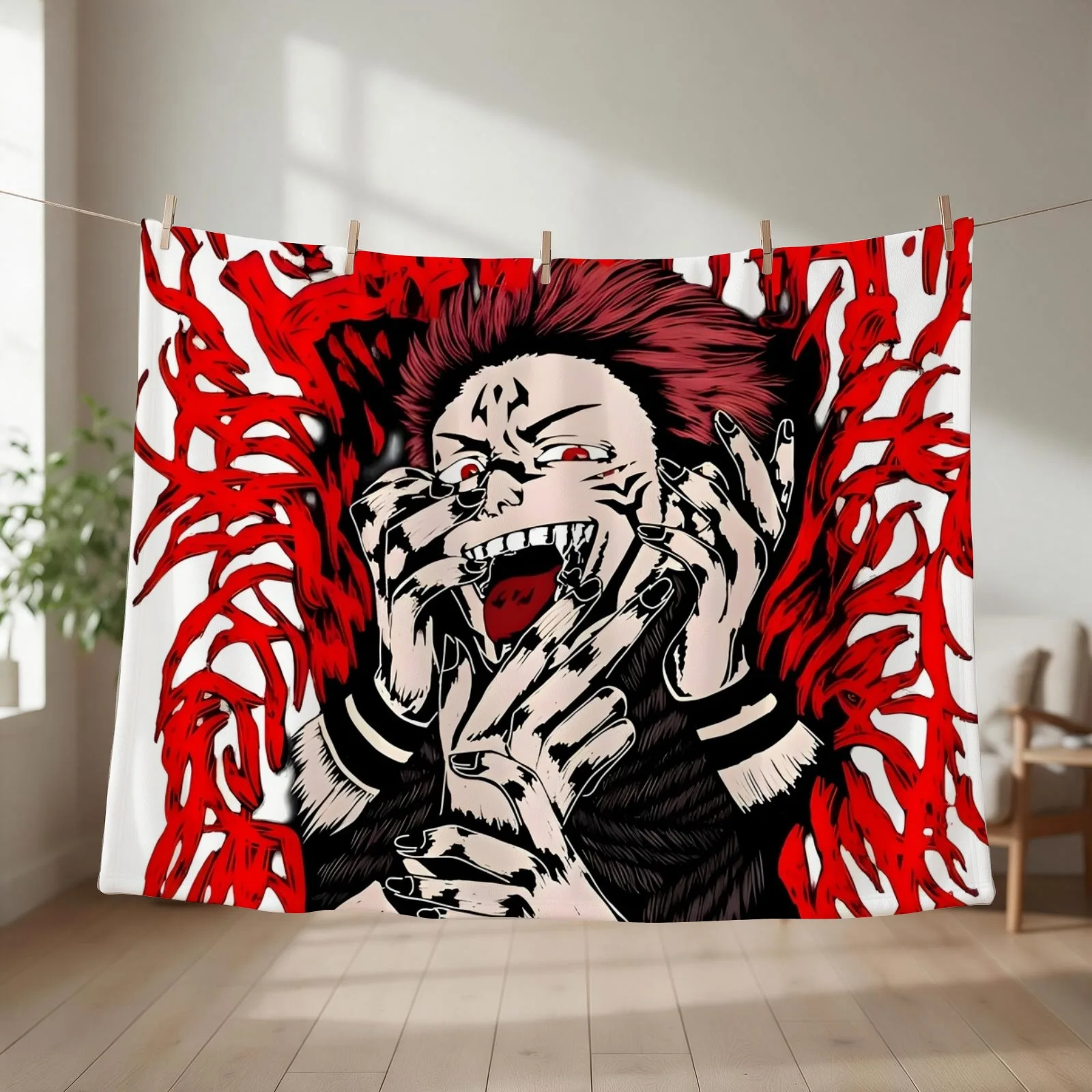 the last villain-%[? sukunas?]%-of sorcerer Throw Blanket couch cozy soft plush fuzzy picnic outdoor blanket